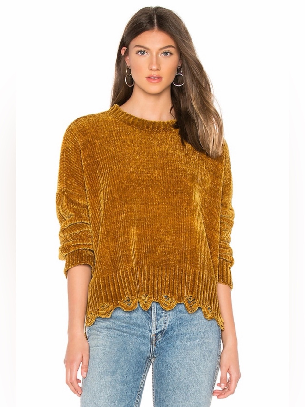 Show Me Your Mumu Fawn Sweater – Gold Ochre Chenille Knit